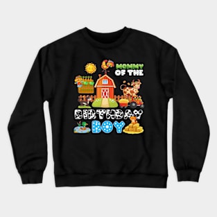 Mommy Of Birthday Boy Farm Animals Birthday Party Crewneck Sweatshirt